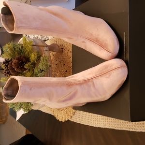 Free People pink velvet ankle boots